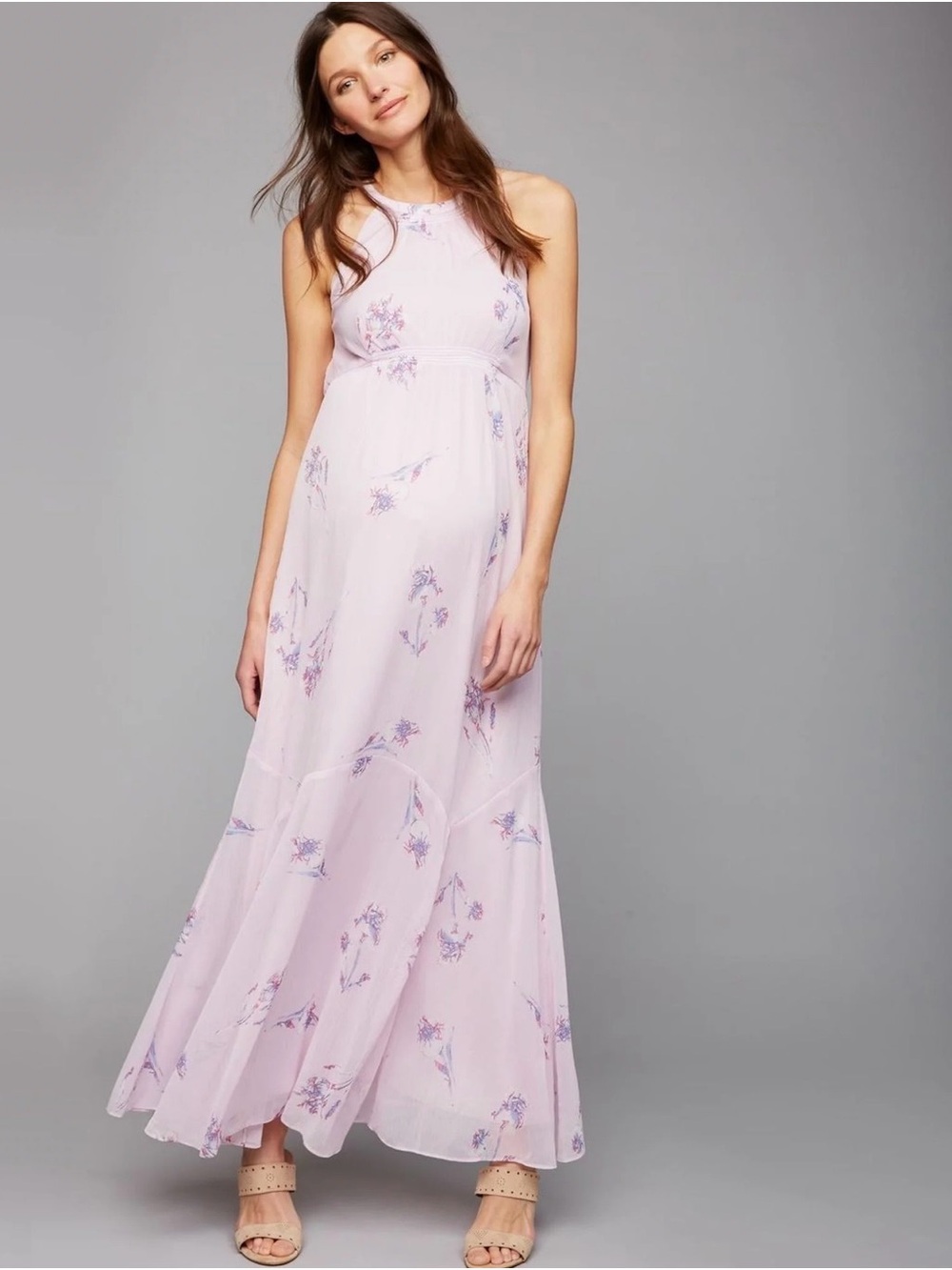 A Pea in the Pod Floral Halter Maxi Dress - Size M - Bohemian, maternity - Picture 1 of 12